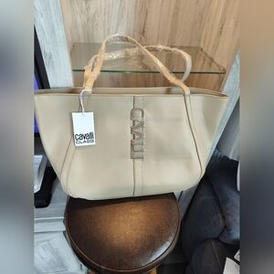 Cavalli Class Beige Big Tote Bag New With Tags 12"H * 20"W